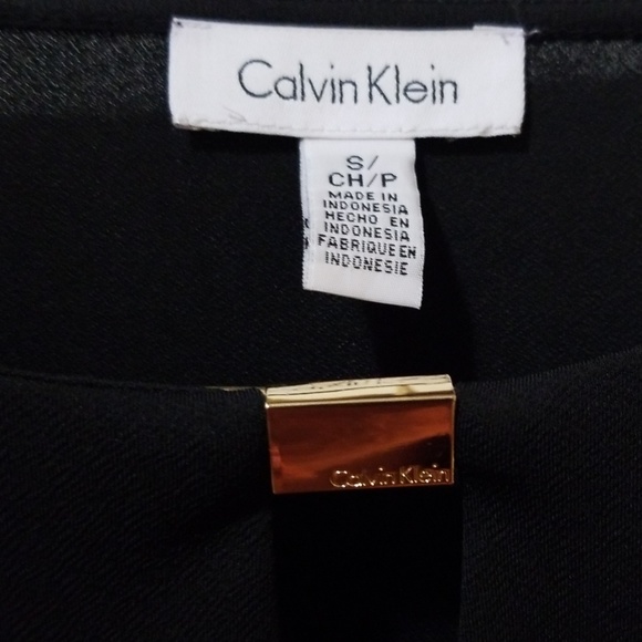 AUTH CALVIN KLEIN BLACK KEY HOLE BLOUSE SZ S - Picture 5 of 8